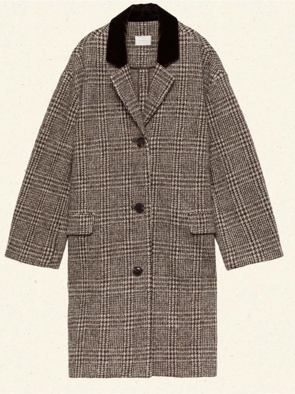 Doen Dover Coat in Lascelle Houndstooth Long Wool Size XS * - Picture 1 of 9